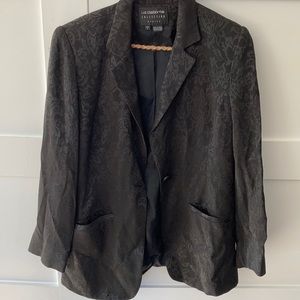 silky black blazer liz claiborne